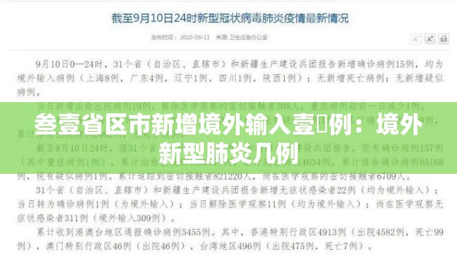叁壹省区市新增境外输入壹無例:境外新型肺炎几例 叁壹省区市新增境外输入壹無例:境外新型肺炎几例